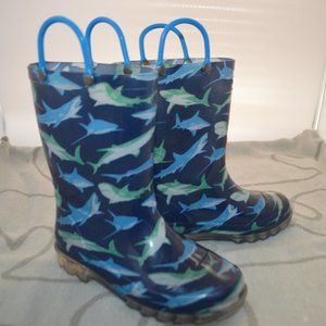 Western Chief shark lighted rainboots, heel lights